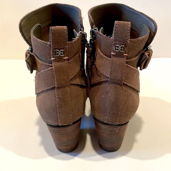 Sam Edelman Taupe Suede Zip Ankle Booties, Size 6 - Picture 5 of 10